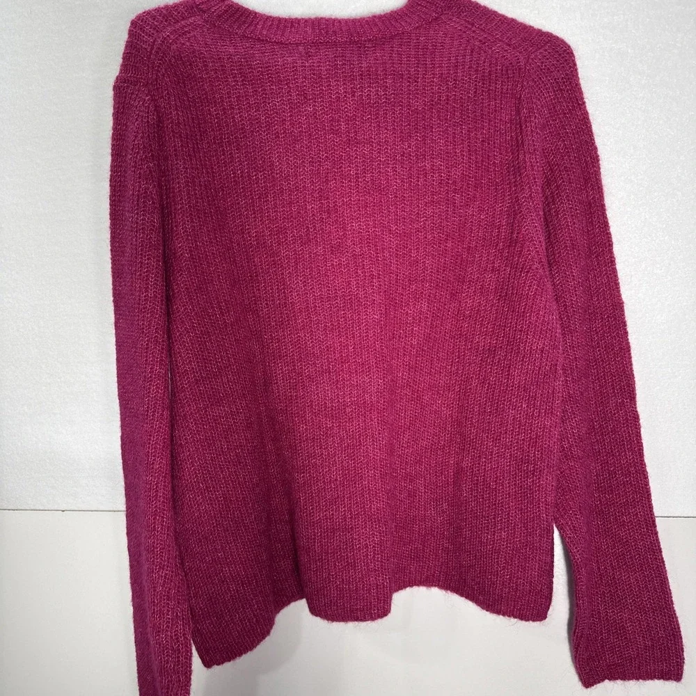 New‎ BANANA REPUBLIC magenta bright pink wool blend  sweater Large -NWT!